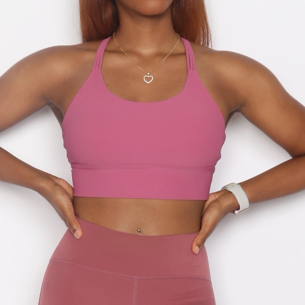 Rouge Ribbed Women’s Pink Sports Bra